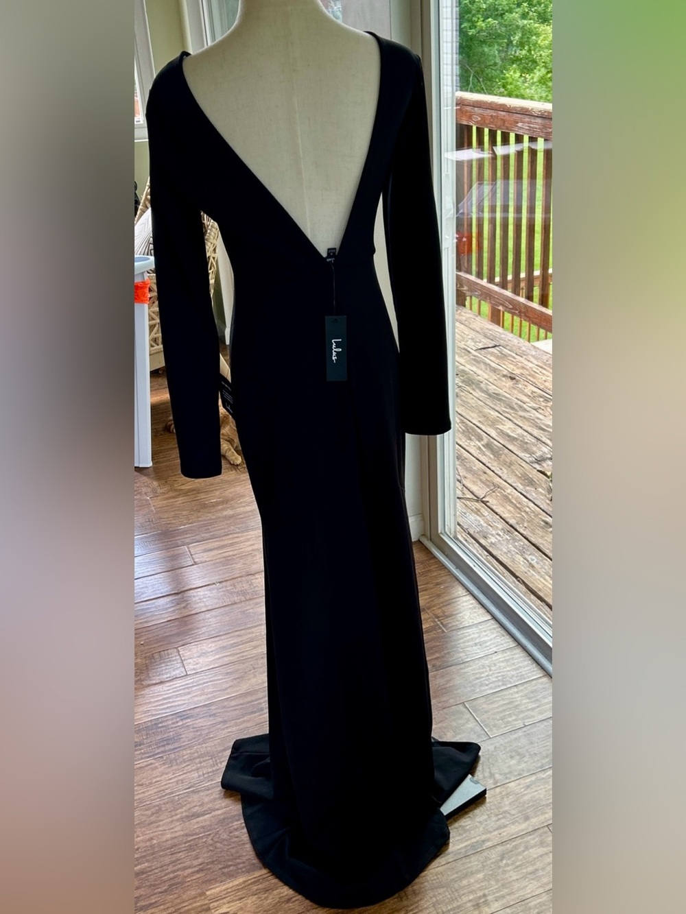 Lulu's Elegant Black Long-Sleeve Maxi Dress Brand New with Tags - Picture 5 of 6